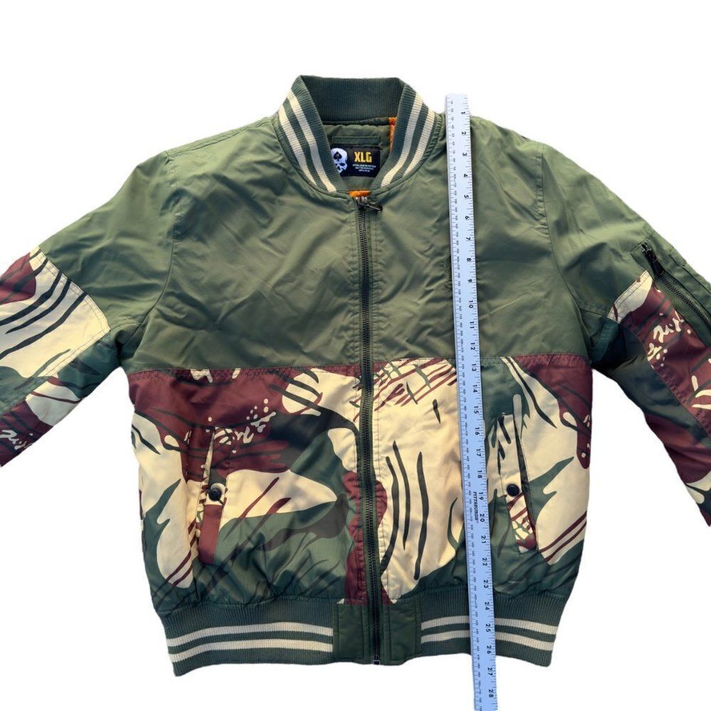 Zero Foxtrout Gear Retro Bomber Jacket "Brush Stroke Camo / Green" Men's XL - Picture 4 of 9